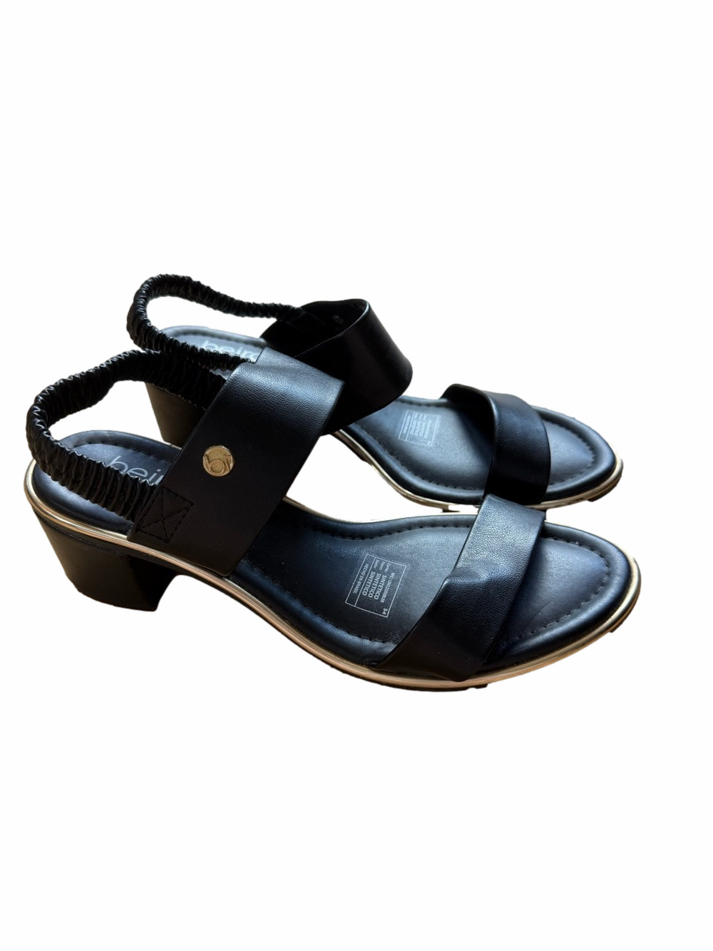 Beira Rio Black Women's Low Block Heel Sandals